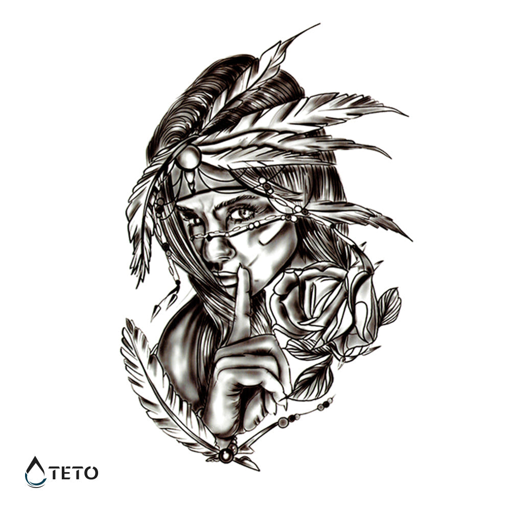 Retrato de una mujer - Tatuajes Temporales TETO