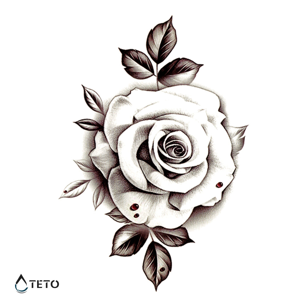 Flor – rosa - Tatuajes Temporales TETO