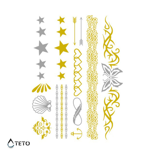 Pulseras y motivos – set – Tipo M - TETO - Tatuajes Temporales