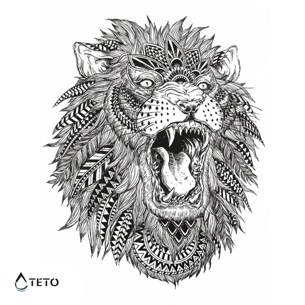 León indígena - TETO - Tatuajes Temporales