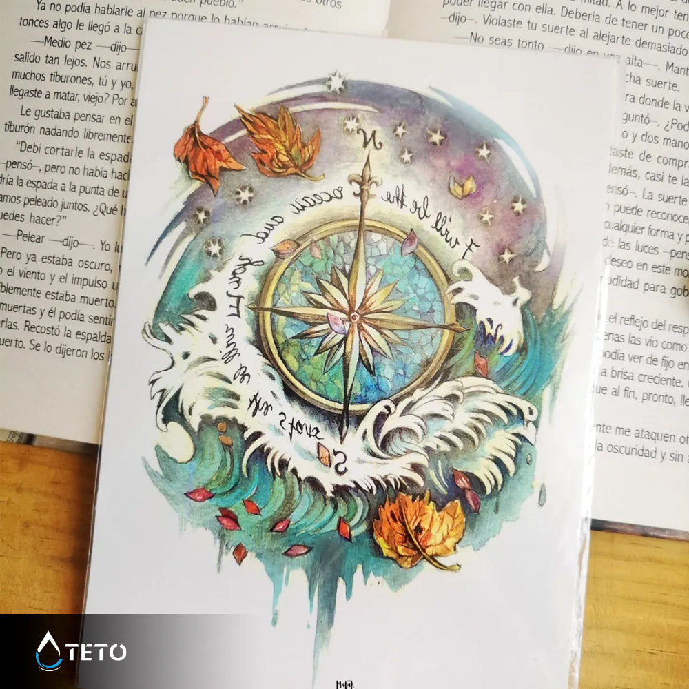 Brújula otoñal - TETO - Tatuajes Temporales