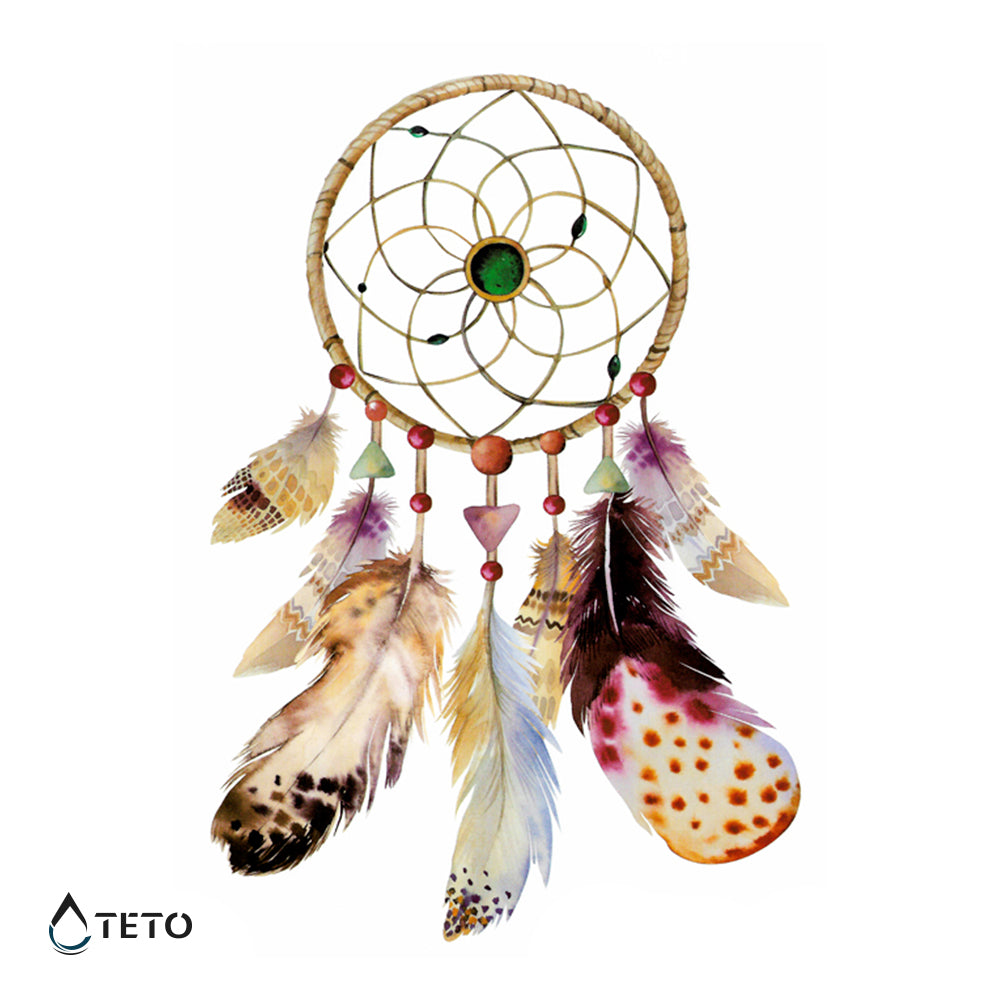 Atrapasueños con esmeraldas - TETO - Tatuajes Temporales