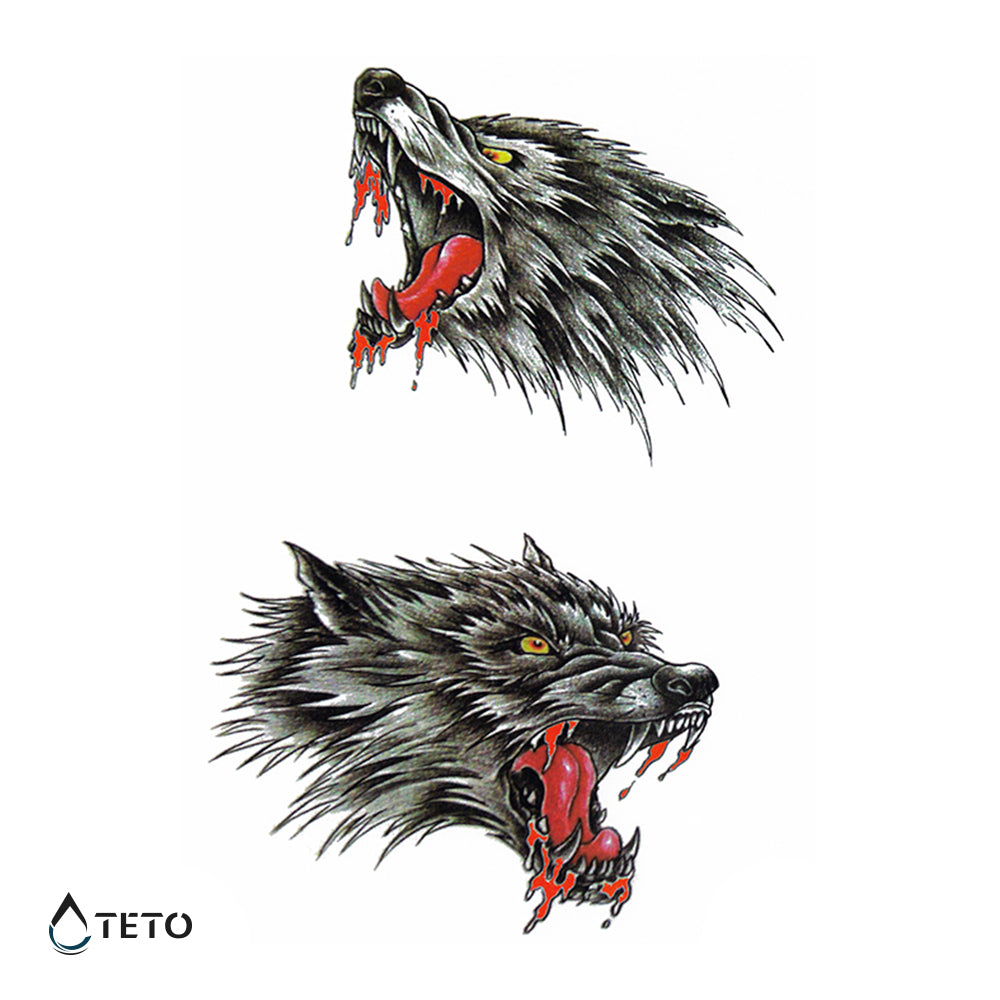 Lobos rabiosos - set - TETO - Tatuajes Temporales