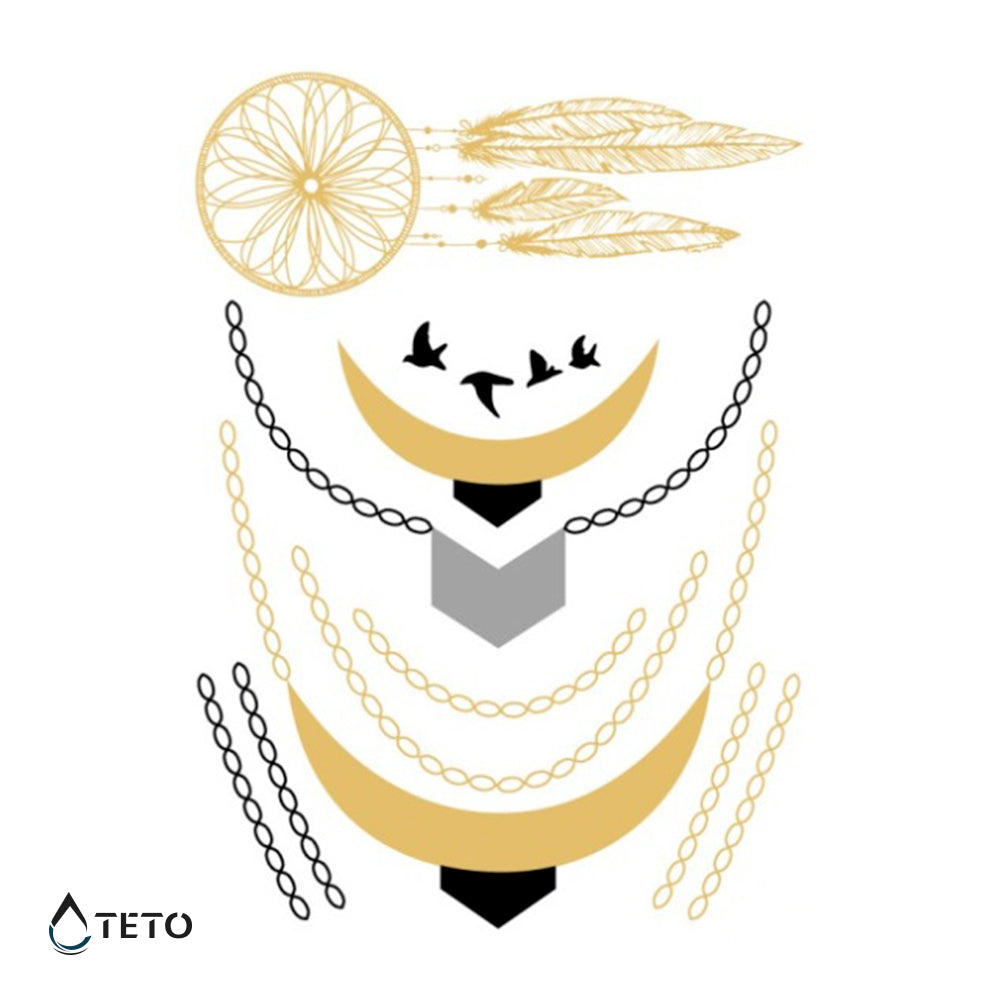 Pulseras, joyas, atrapasueños - set - TETO - Tatuajes Temporales