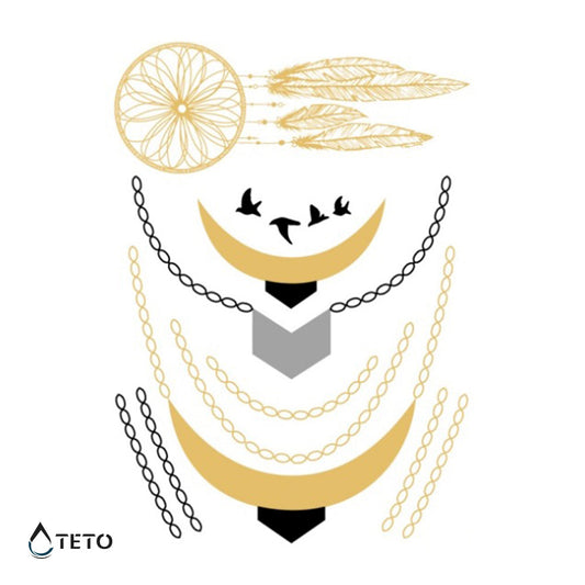 Pulseras, joyas, atrapasueños - set - TETO - Tatuajes Temporales