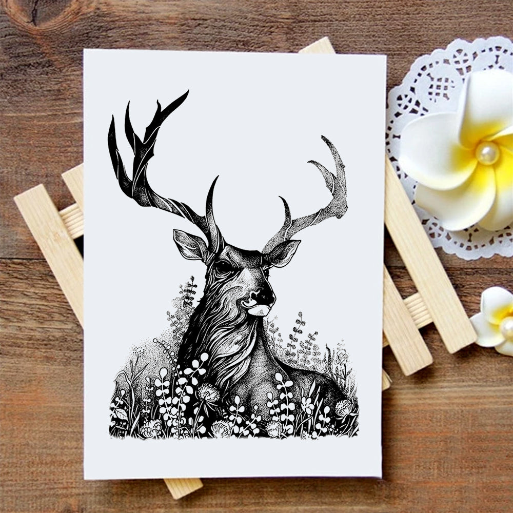 Ciervo en el pasto - TETO - Tatuajes Temporales