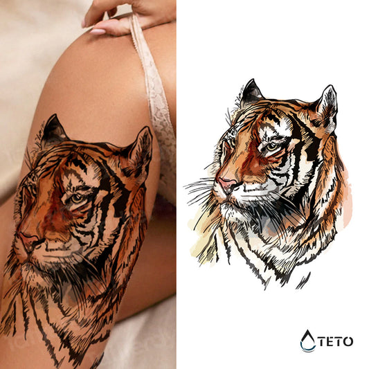 Tigre dibujado - TETO - Tatuajes Temporales