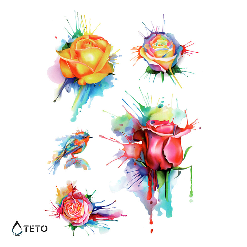 Rosas multicolor – set