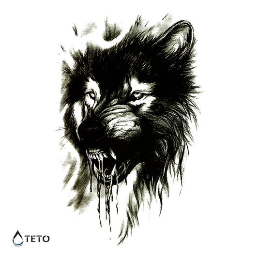Lobo furioso - TETO - Tatuajes Temporales