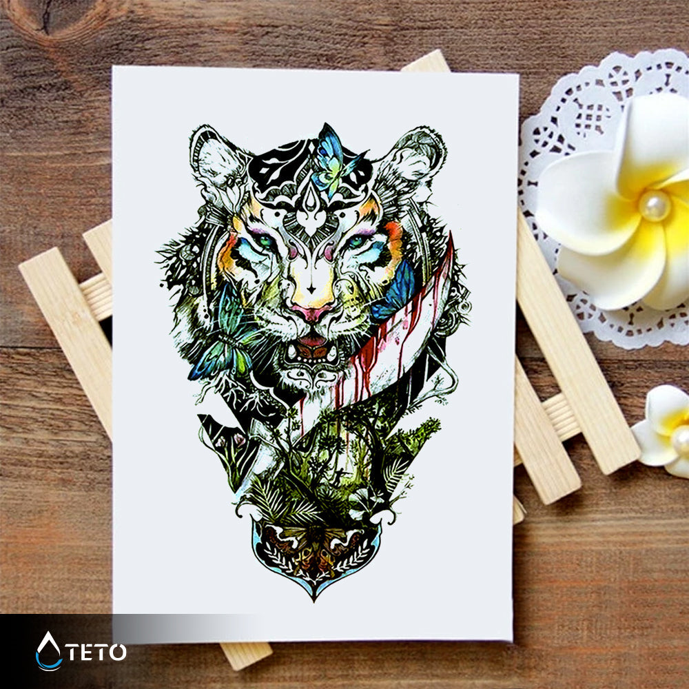 Tigre sangriento - TETO - Tatuajes Temporales