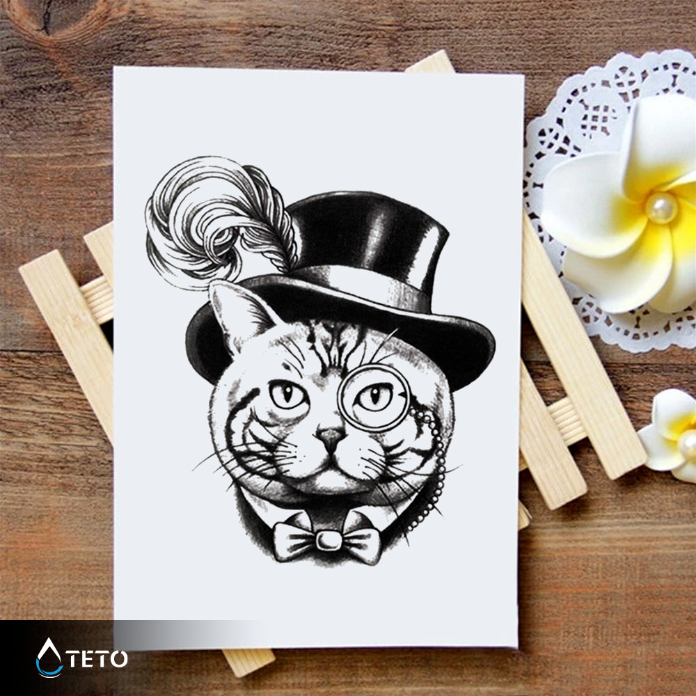 Gato elegante - TETO - Tatuajes Temporales