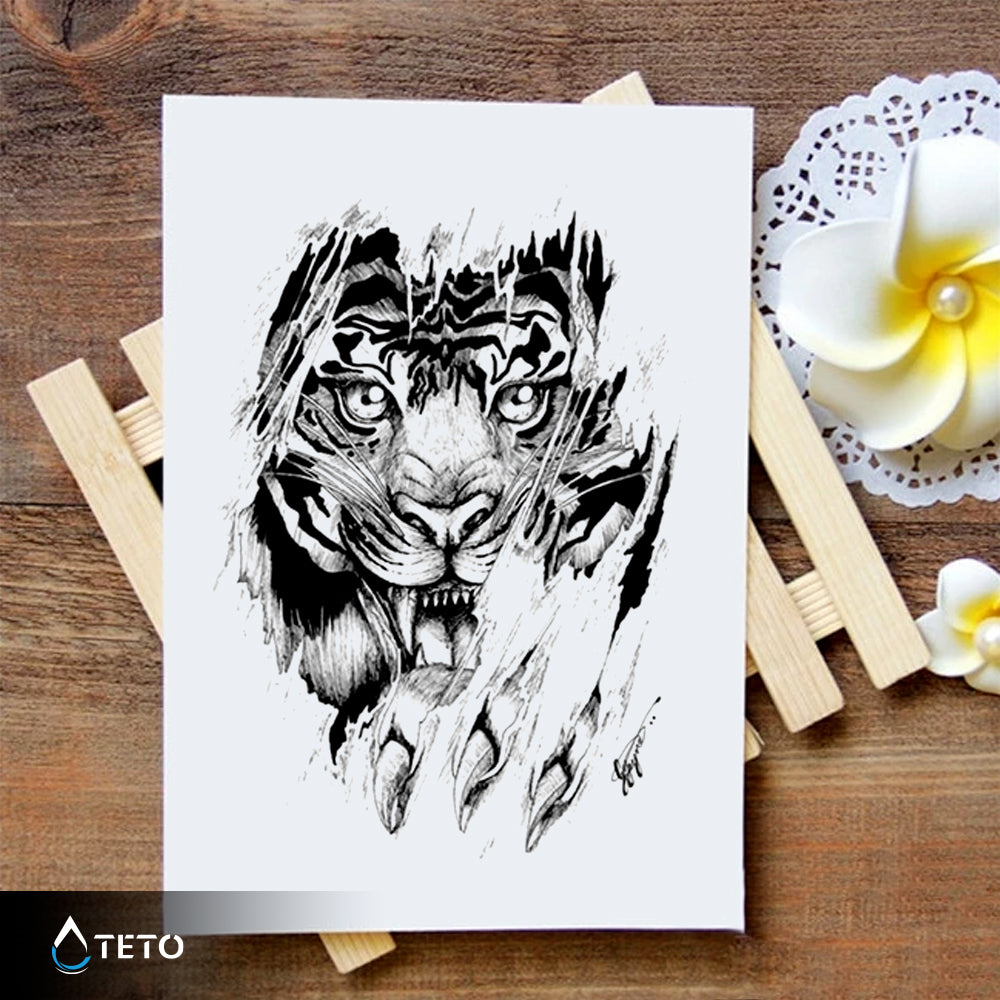 Tigre peligroso - TETO - Tatuajes Temporales