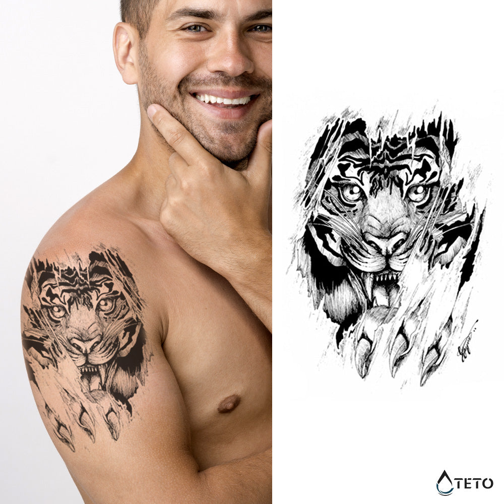 Tigre peligroso - TETO - Tatuajes Temporales