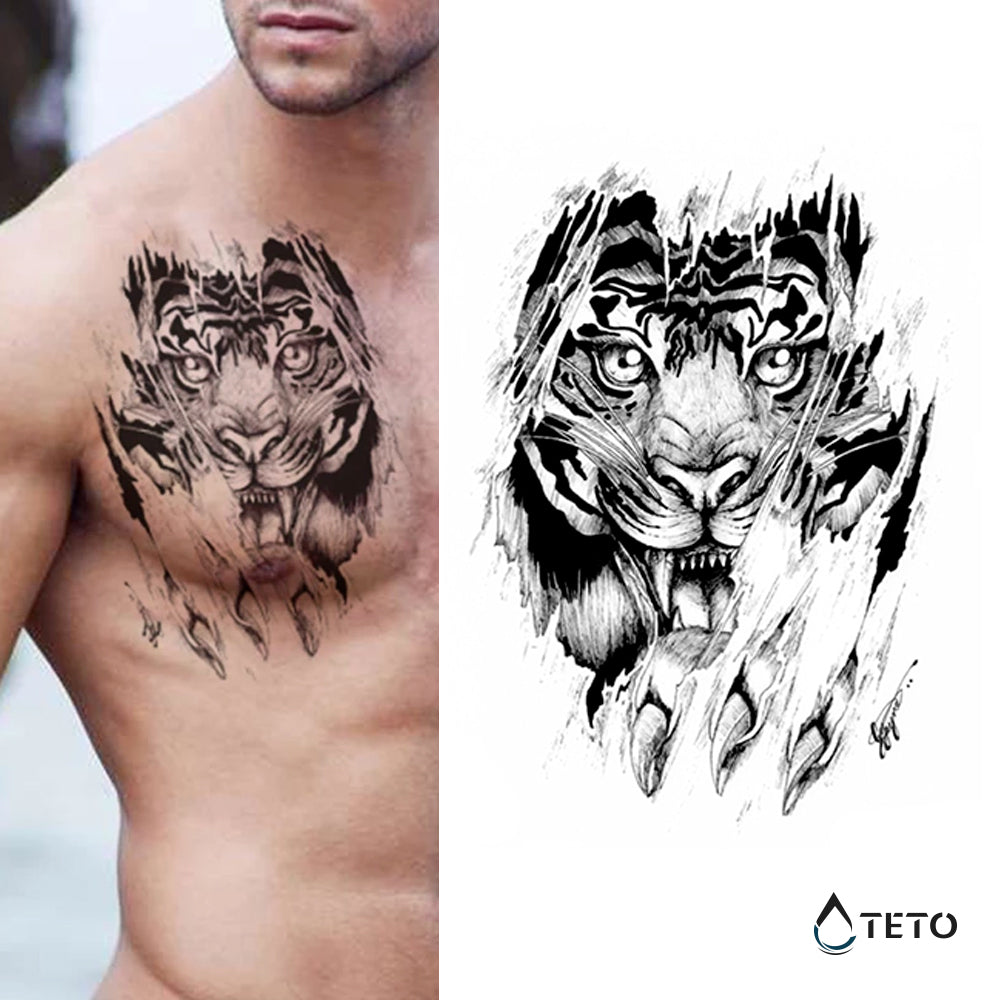 Tigre peligroso - TETO - Tatuajes Temporales
