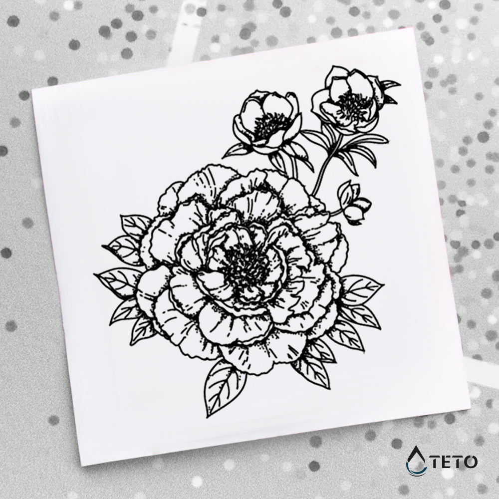 Flor minimalista - TETO - Tatuajes Temporales
