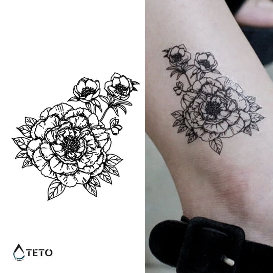 Flor minimalista - TETO - Tatuajes Temporales