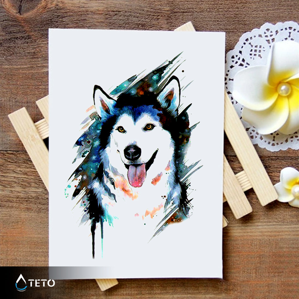 Perro Husky - TETO - Tatuajes Temporales