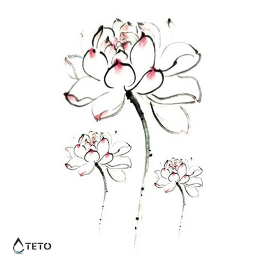 Flores blancas – set - TETO - Tatuajes Temporales