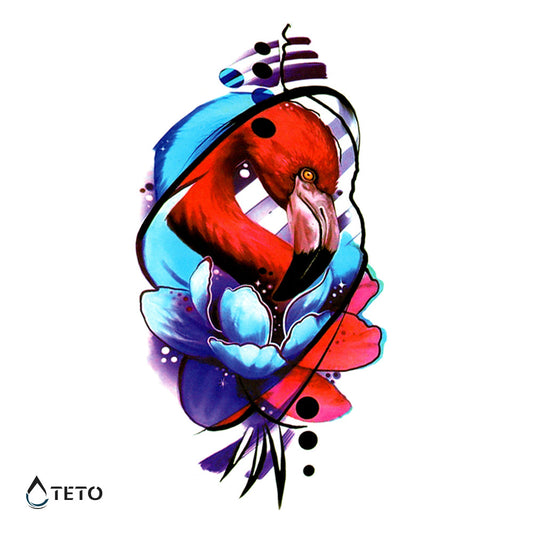 Flamenco con flor - TETO - Tatuajes Temporales