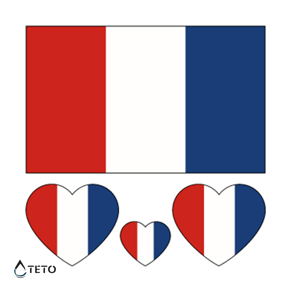 Bandera de Francia - set - TETO - Tatuajes Temporales