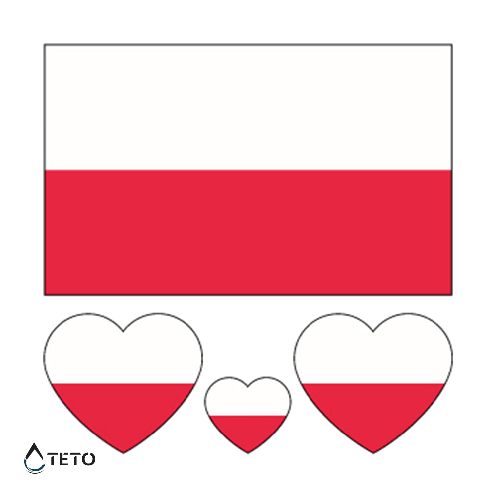 Bandera de Polonia - set - TETO - Tatuajes Temporales