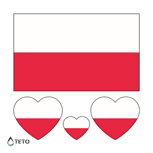 Bandera de Polonia - set - TETO - Tatuajes Temporales