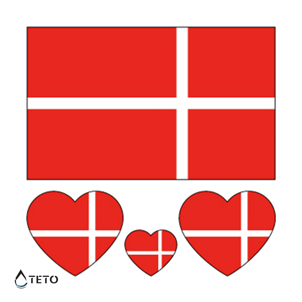 Bandera de Dinamarca - set - TETO - Tatuajes Temporales