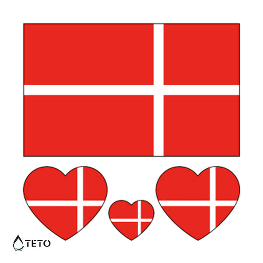 Bandera de Dinamarca - set - TETO - Tatuajes Temporales