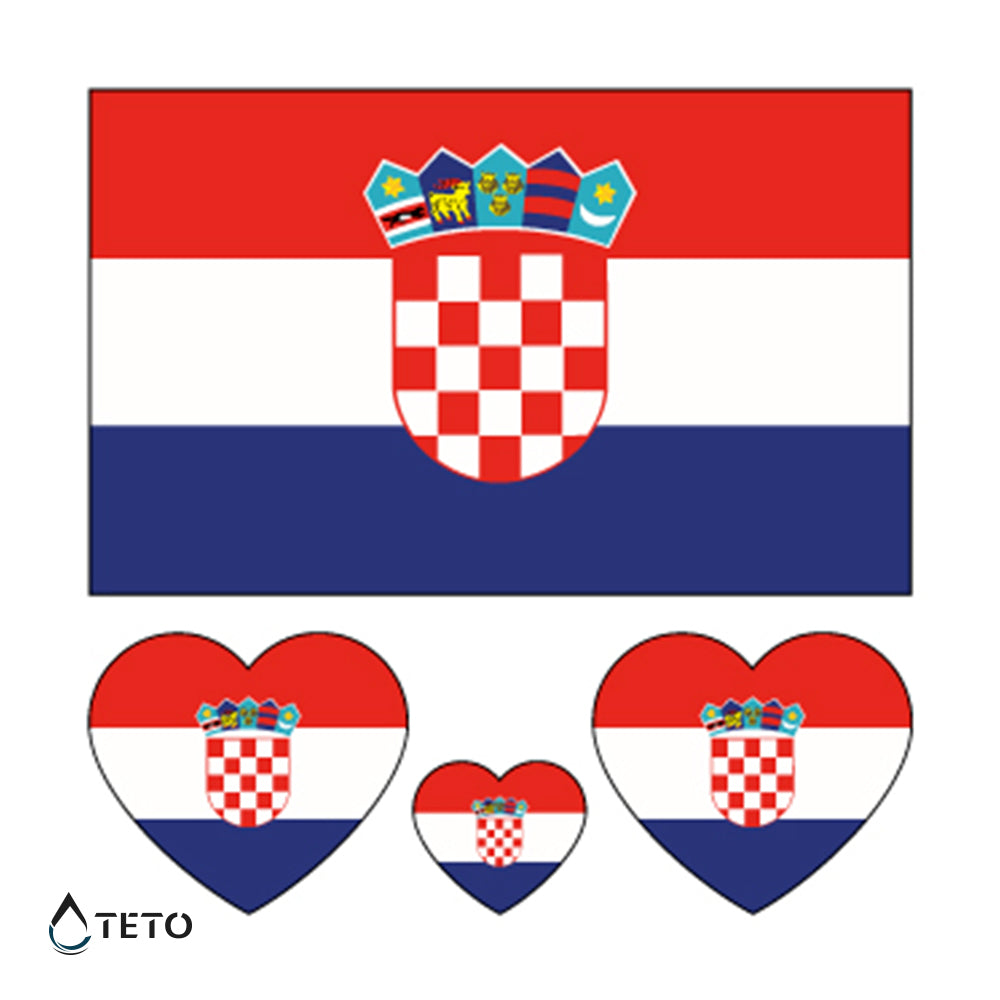 Bandera de Croacia - set - TETO - Tatuajes Temporales