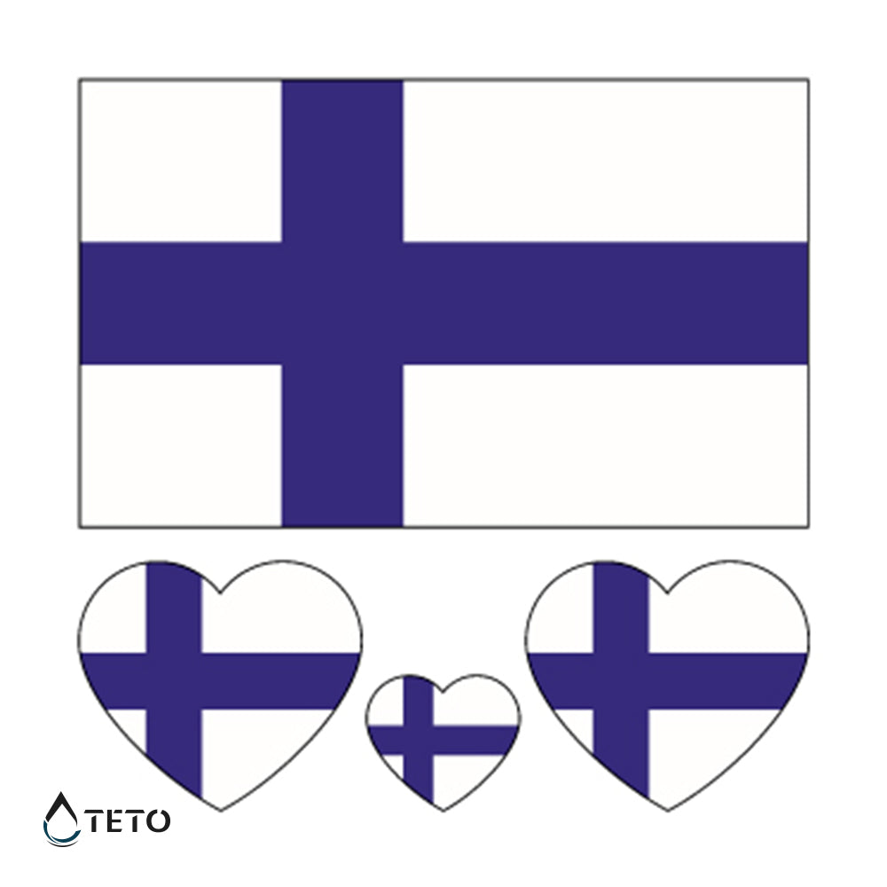 Bandera de Finlandia - set - TETO - Tatuajes Temporales