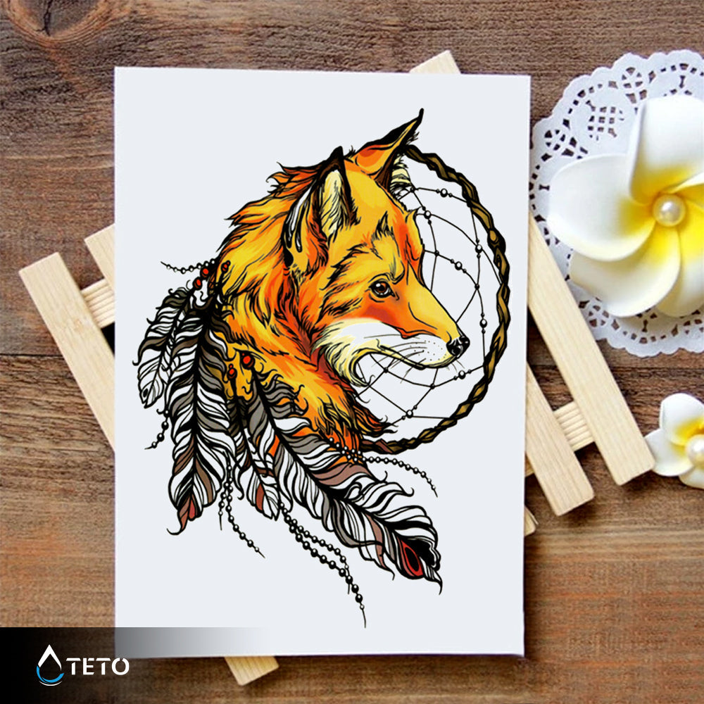 Atrapasueños - zorro - TETO - Tatuajes Temporales