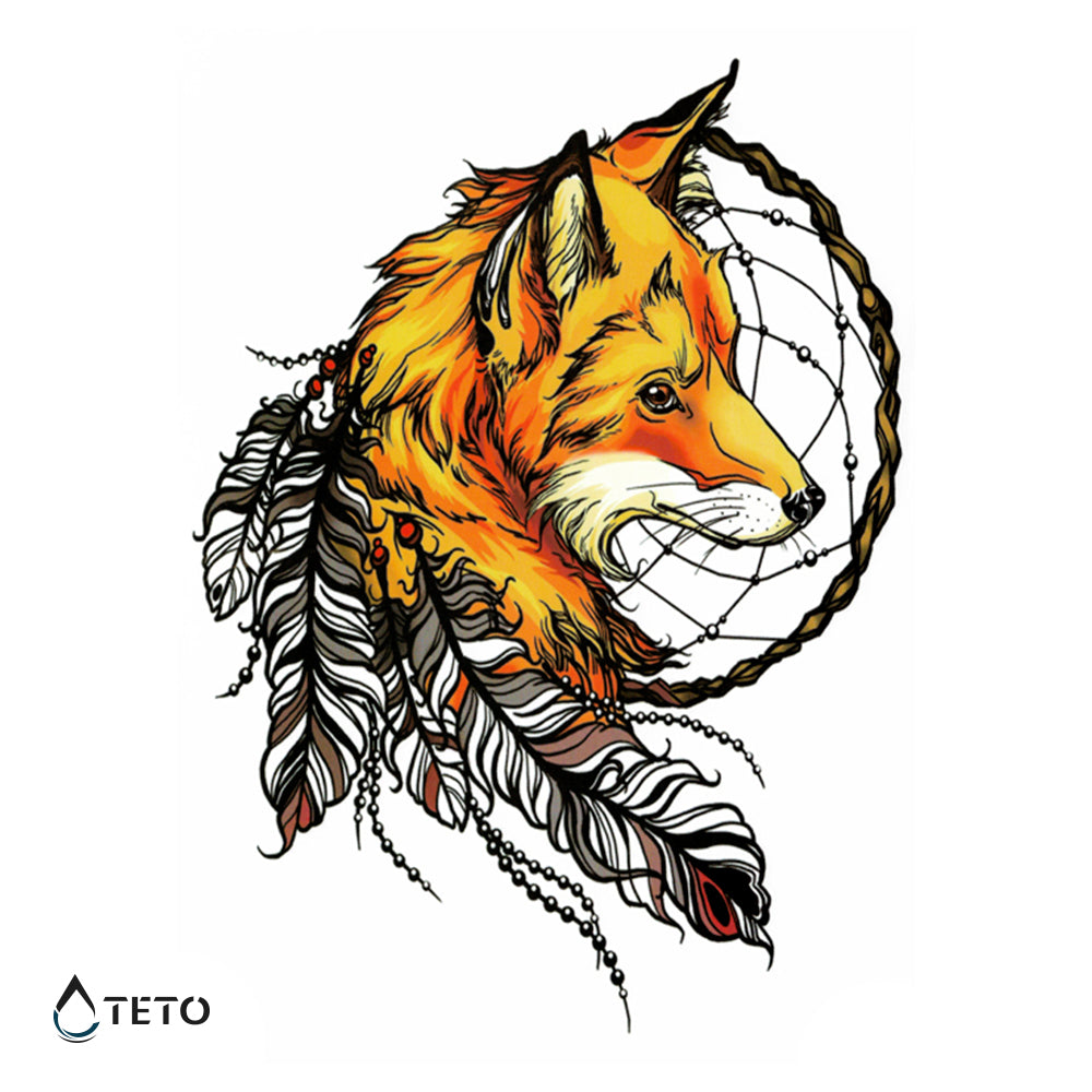 Atrapasueños - zorro - TETO - Tatuajes Temporales