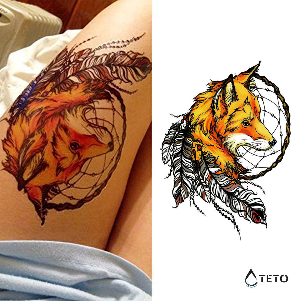 Atrapasueños - zorro - TETO - Tatuajes Temporales