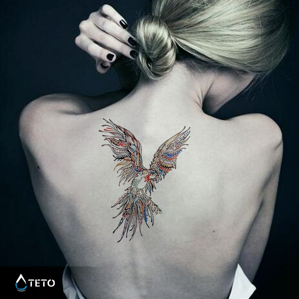 Pájaro de colores - TETO - Tatuajes Temporales