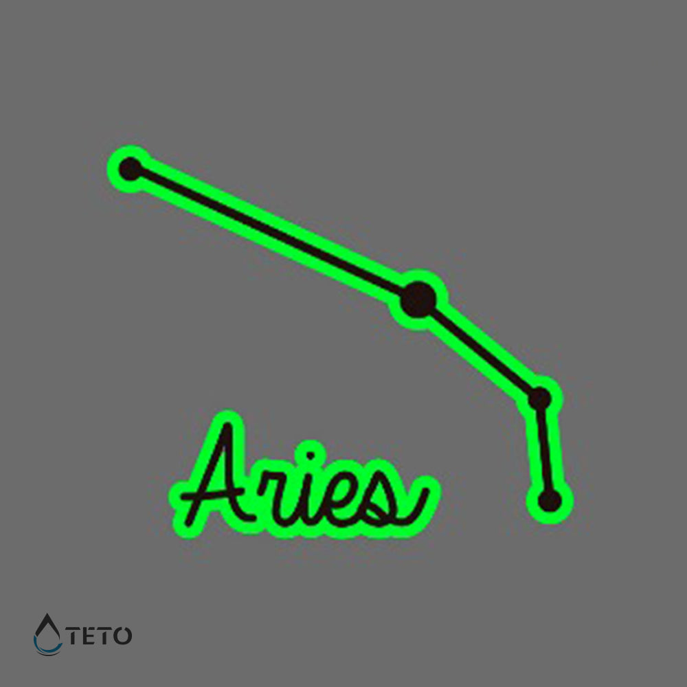 Aries - Brilla en la oscuridad - TETO - Tatuajes Temporales