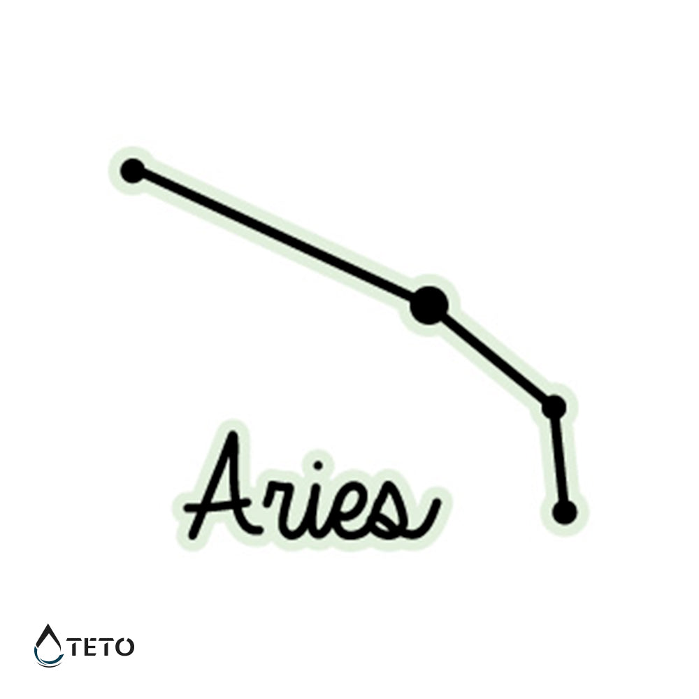 Aries - Brilla en la oscuridad - TETO - Tatuajes Temporales
