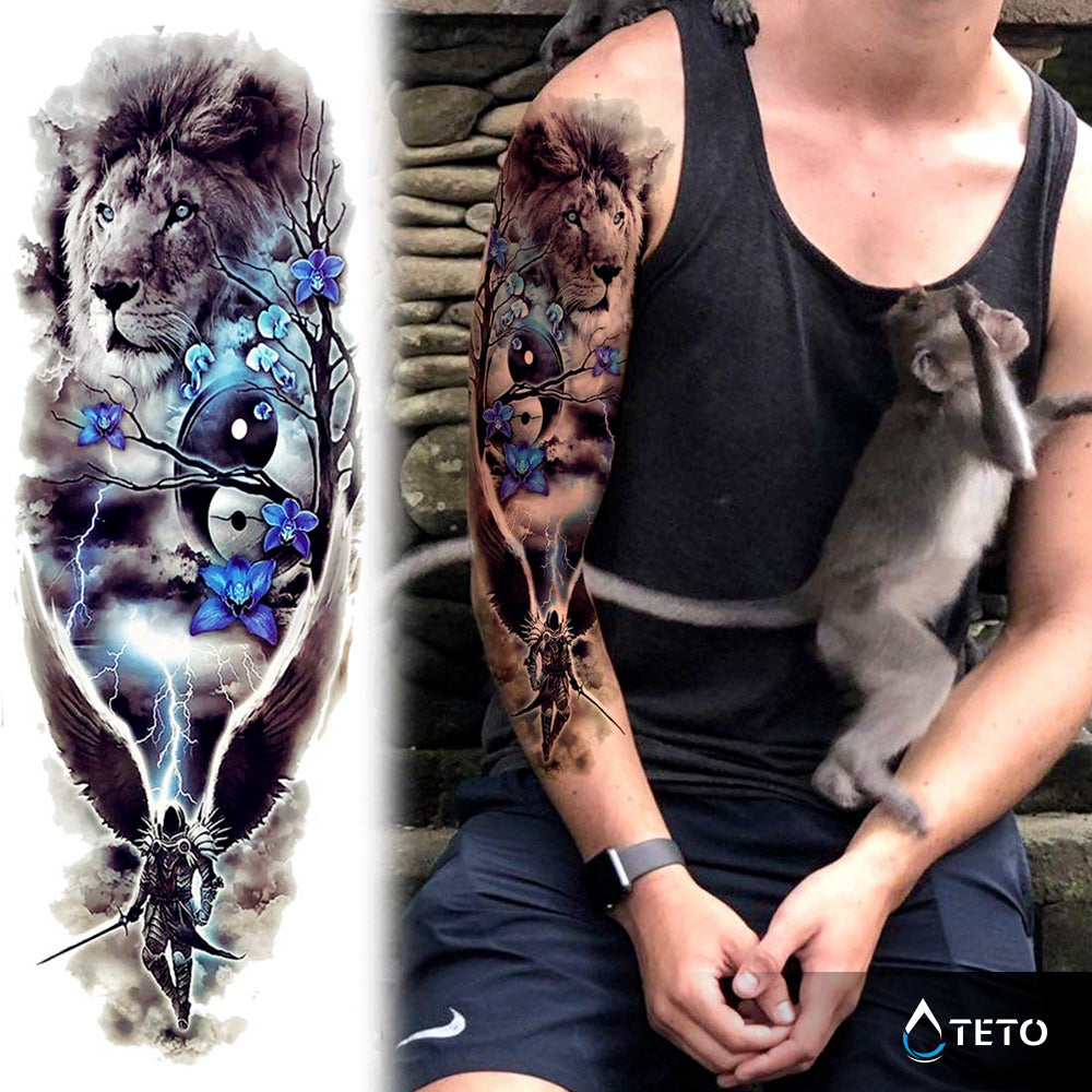 León con símbolo de yin y yang