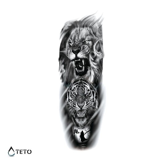 León y tigre - Tatuajes Temporales TETO