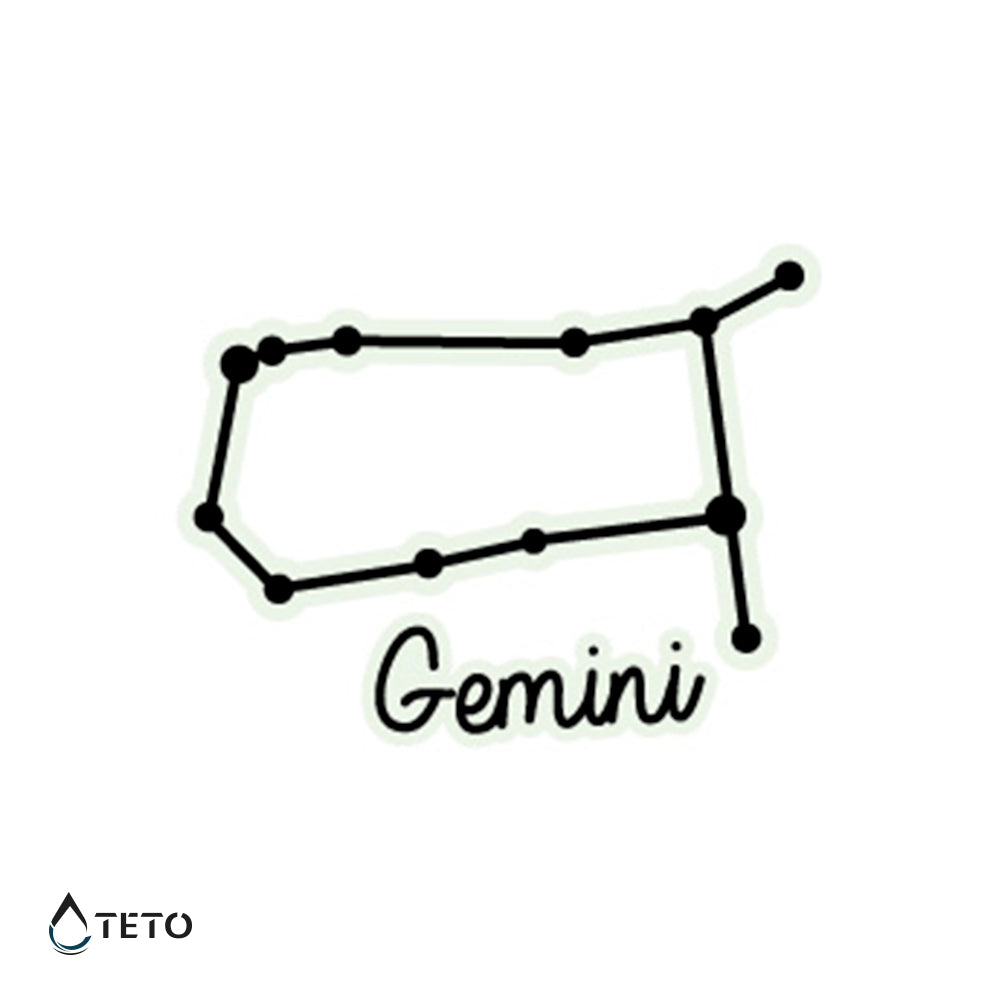 Signo Géminis - Brilla en la oscuridad - TETO - Tatuajes Temporales