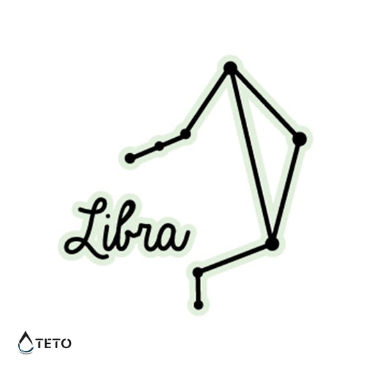 Signo Libra - Brilla en la oscuridad - TETO - Tatuajes Temporales