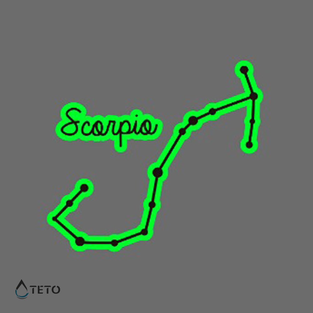 Signo Escorpio – Brilla en la oscuridad - TETO - Tatuajes Temporales