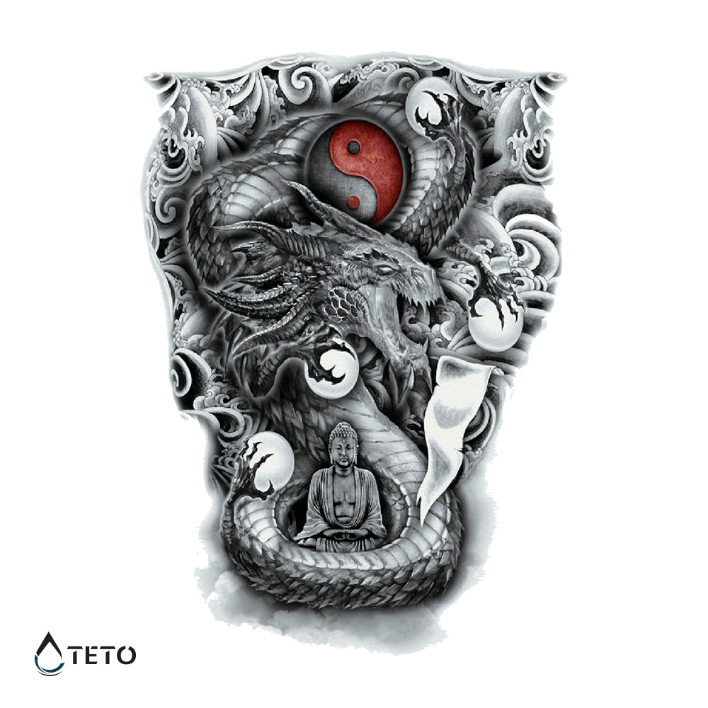 Serpiente con símbolo - Tatuajes Temporales TETO