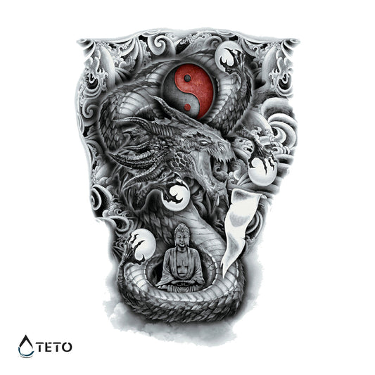 Serpiente con símbolo - Tatuajes Temporales TETO