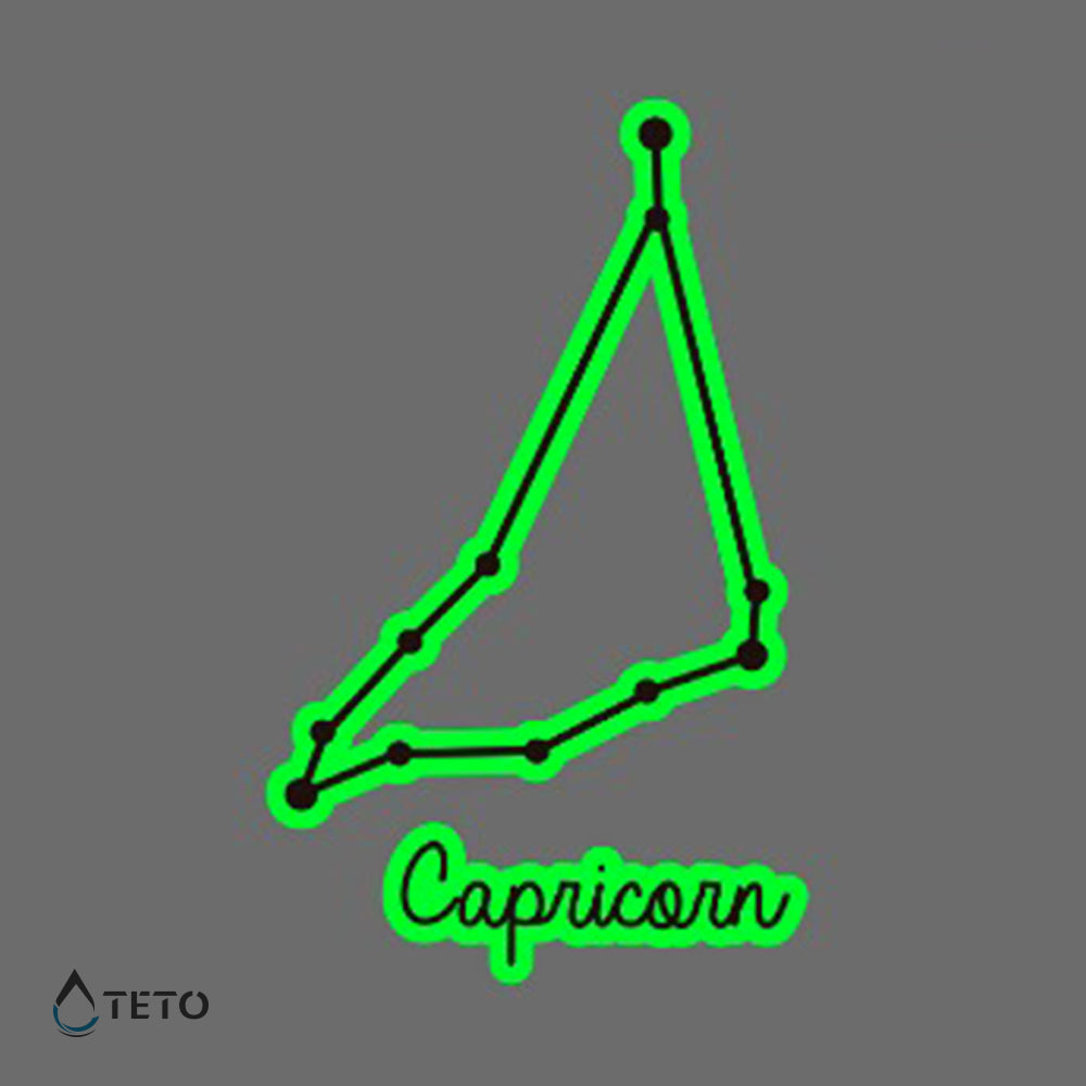 Signo Capricornio – Brilla en la oscuridad - TETO - Tatuajes Temporales