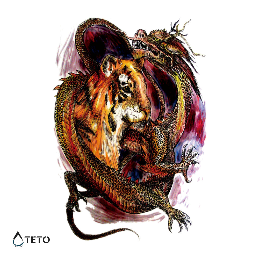 El tigre y el dragón - TETO - Tatuajes Temporales