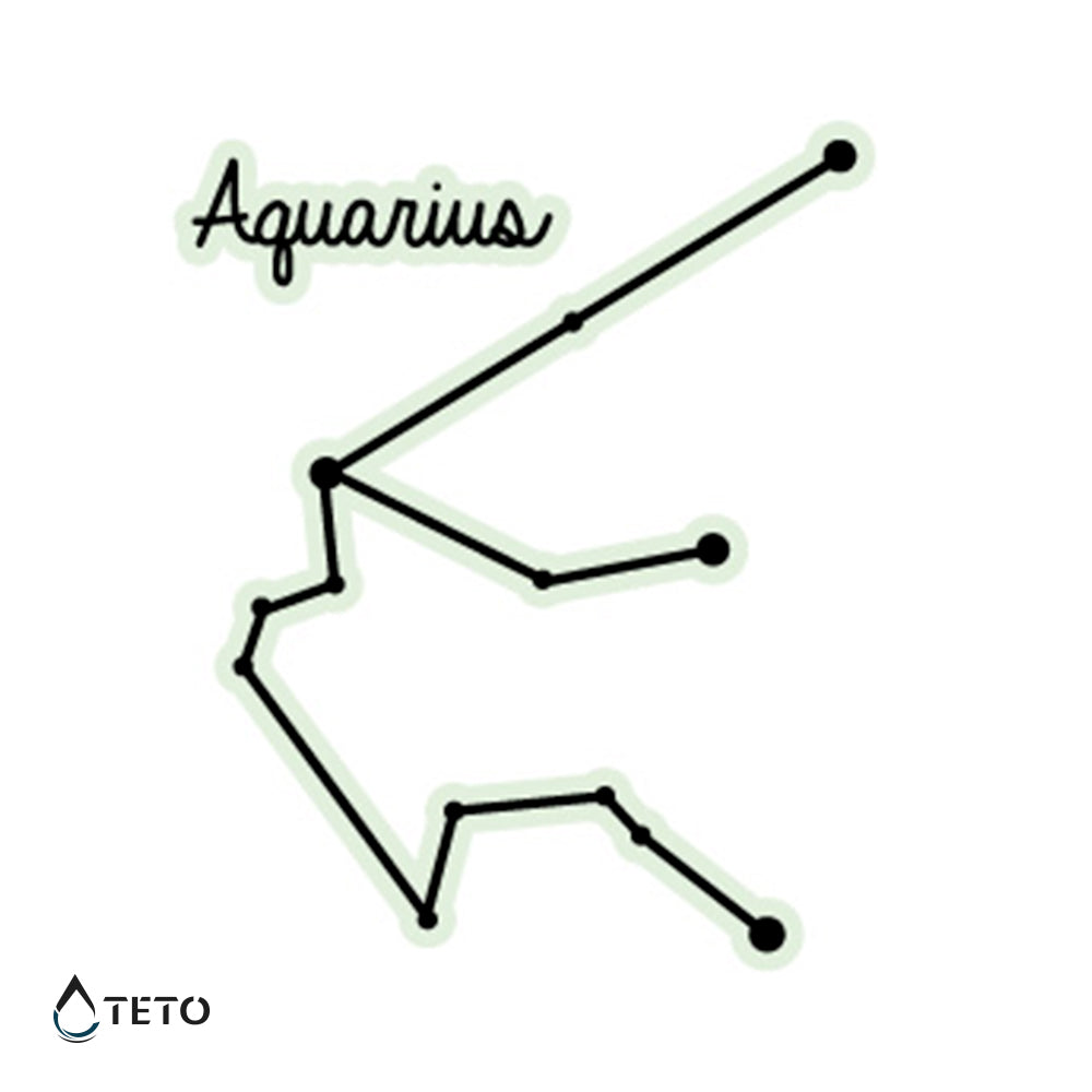 Signo Acuario – Brilla en la oscuridad - TETO - Tatuajes Temporales