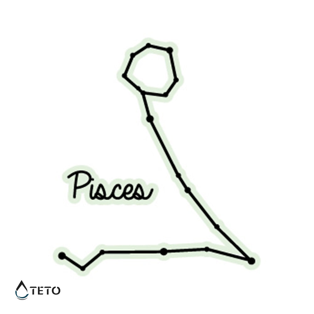 Signo Piscis - Brilla en la oscuridad - TETO - Tatuajes Temporales