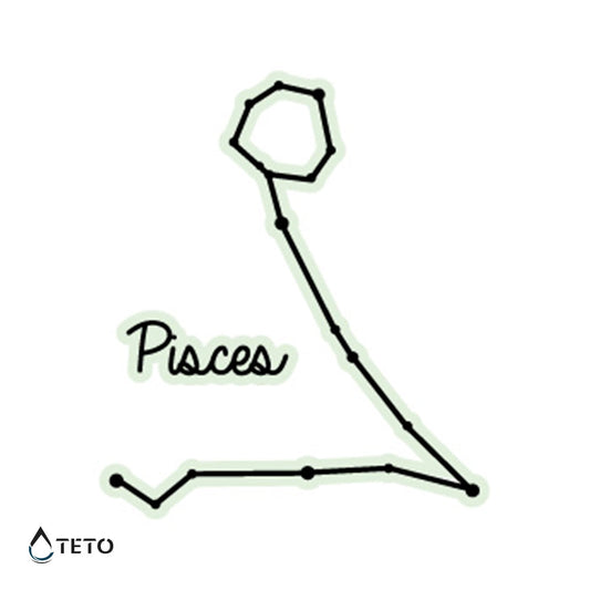 Signo Piscis - Brilla en la oscuridad - TETO - Tatuajes Temporales