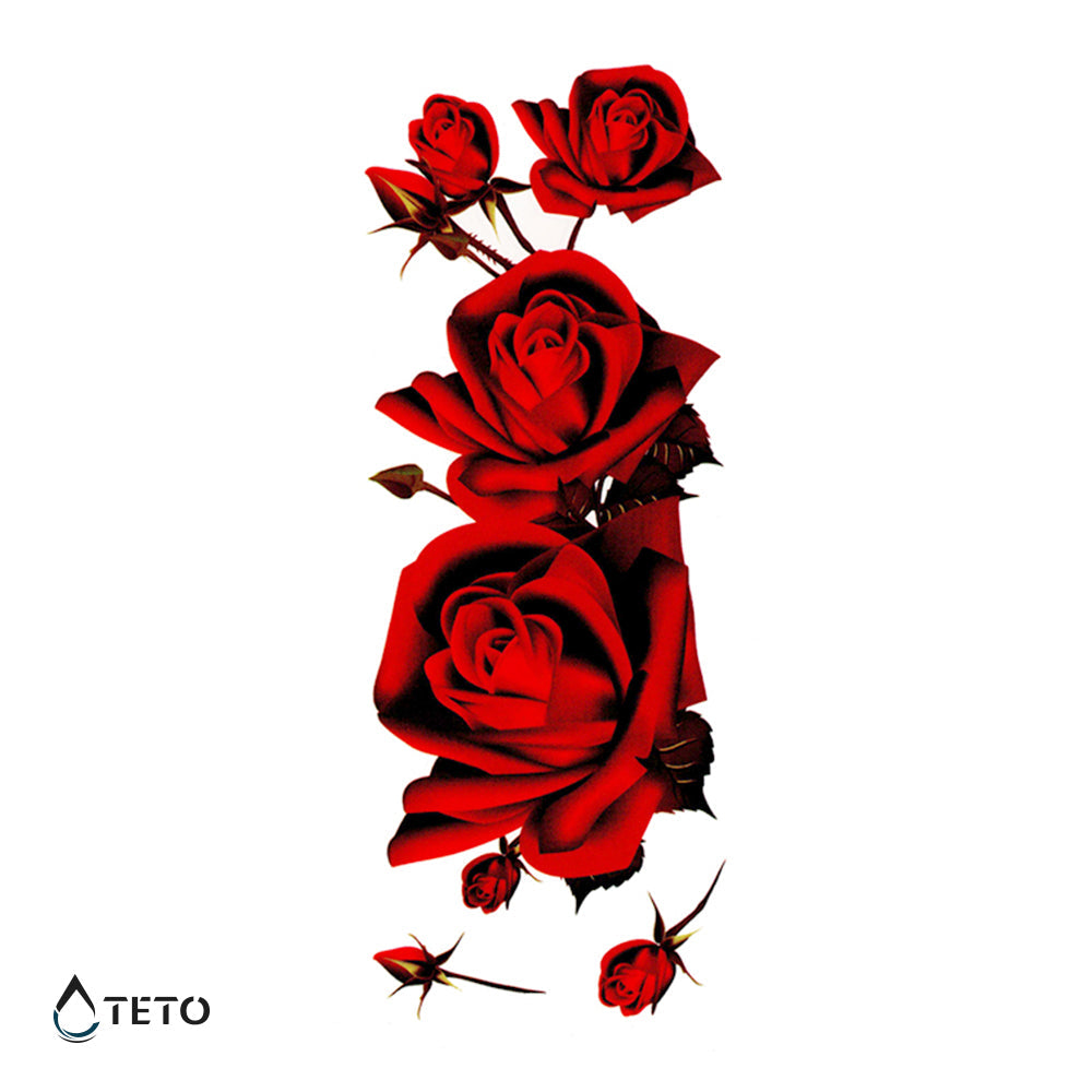 Rosas rojas - TETO - Tatuajes Temporales