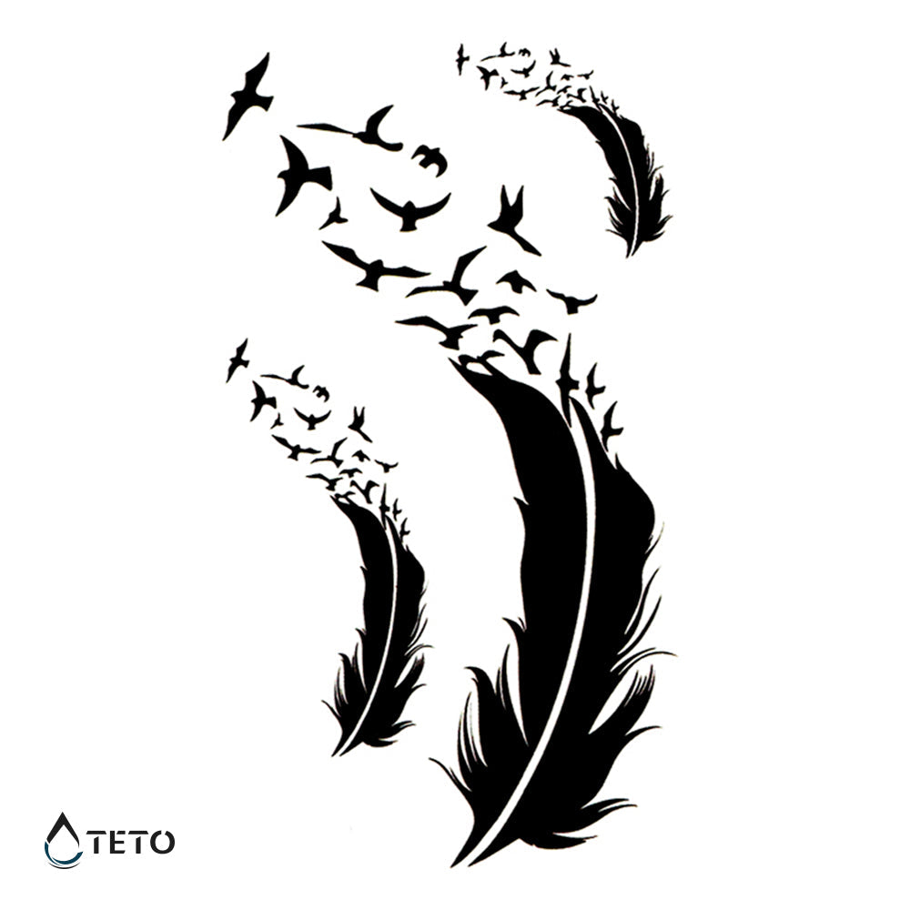 Bolígrafos con pájaros - set - Tatuajes Temporales TETO